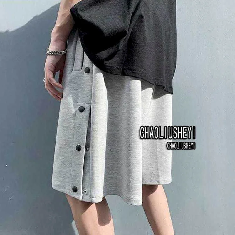 

Шорты мужские/женские летние с декоративным рядом, спортивные брюки-Капри, брюки с пятью точками, Свободные повседневные большие штаны, оде...