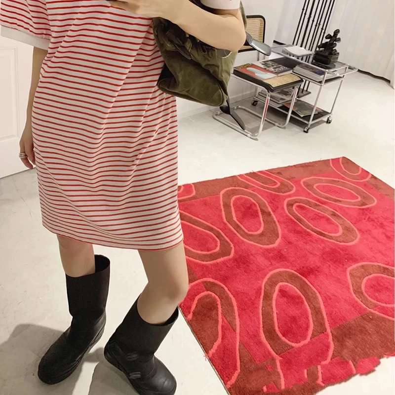 

US Size 4.5-9 Women's Mid-calf Boots Pull On Flat Black Shoes Round Toe Platform K22