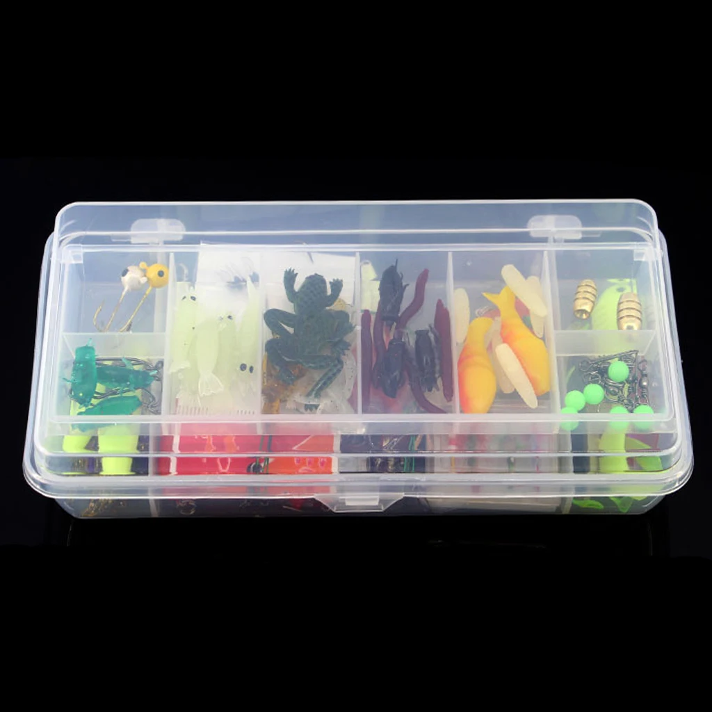 

100pcs Bug Shrimp Bait Trolling Fishing Lures Tackle Bass Hooks Kit with Box