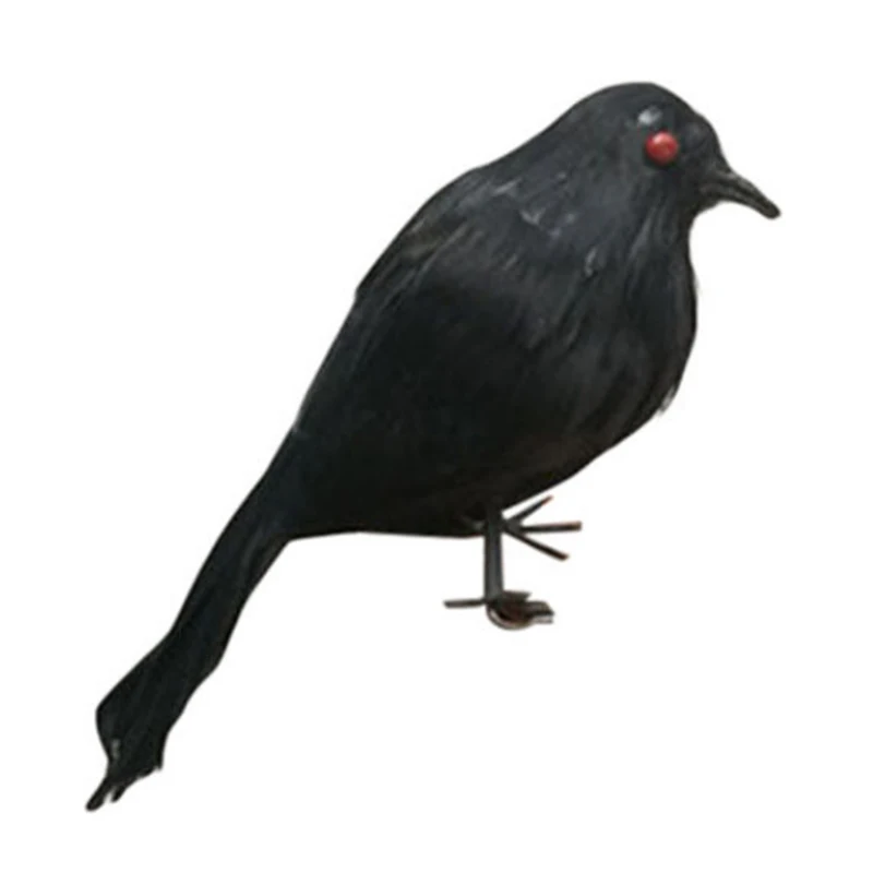Жуткий черный Пернатый реалистичный страшный Ворон реквизит декор для сада