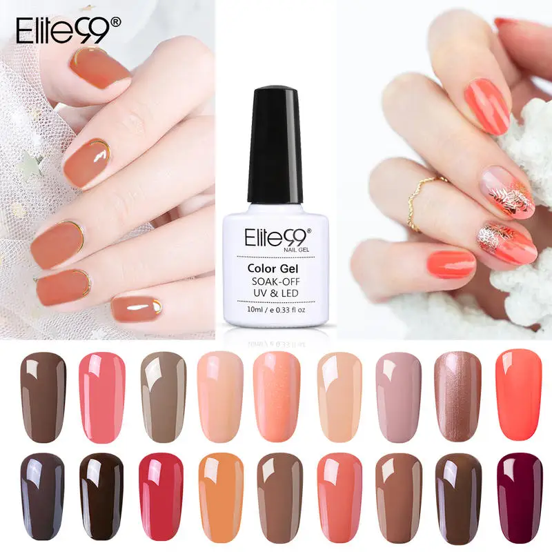 

Elite99 10ml Nude Gel Nail Polish Semi-Permanent Varnish Soak Off UV Led Gel Lacquer Nail Base Top Coat for Nails Art Manicure