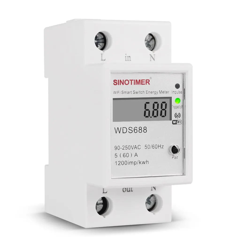 Цифровой Электрический измеритель расхода кВтч на din рейку умный тестер энергии