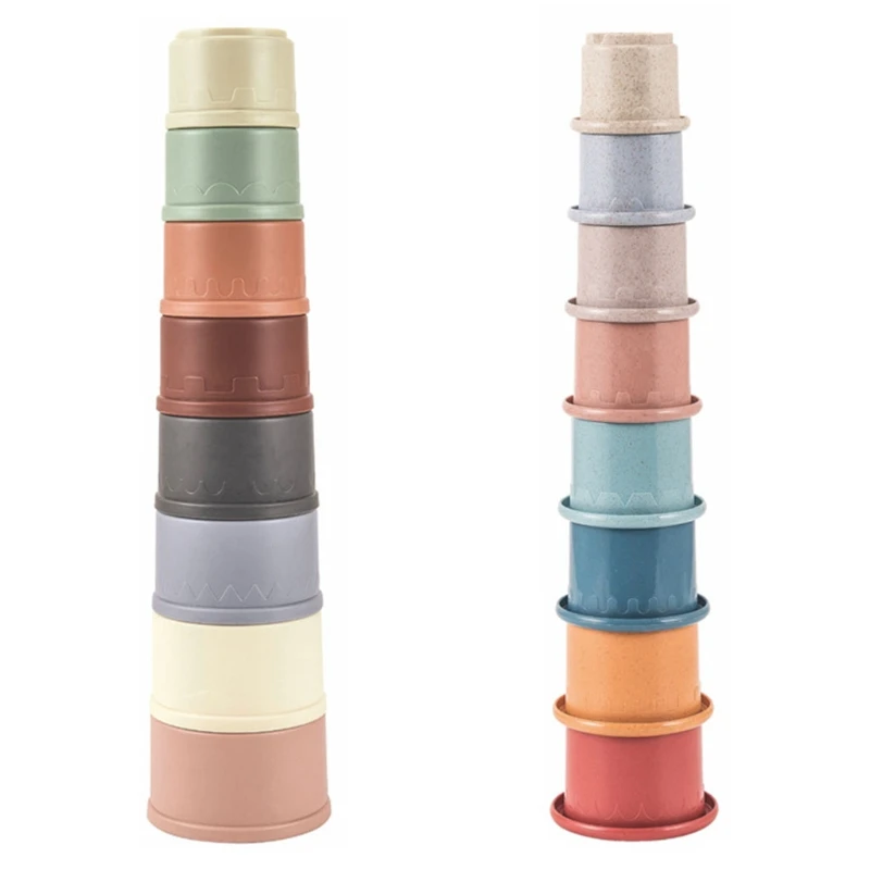 

A2UB Funny Environmentally Friendly Kids Stacking Toy Stacking Cup of Early Education for Baby Brain Game of Early Education