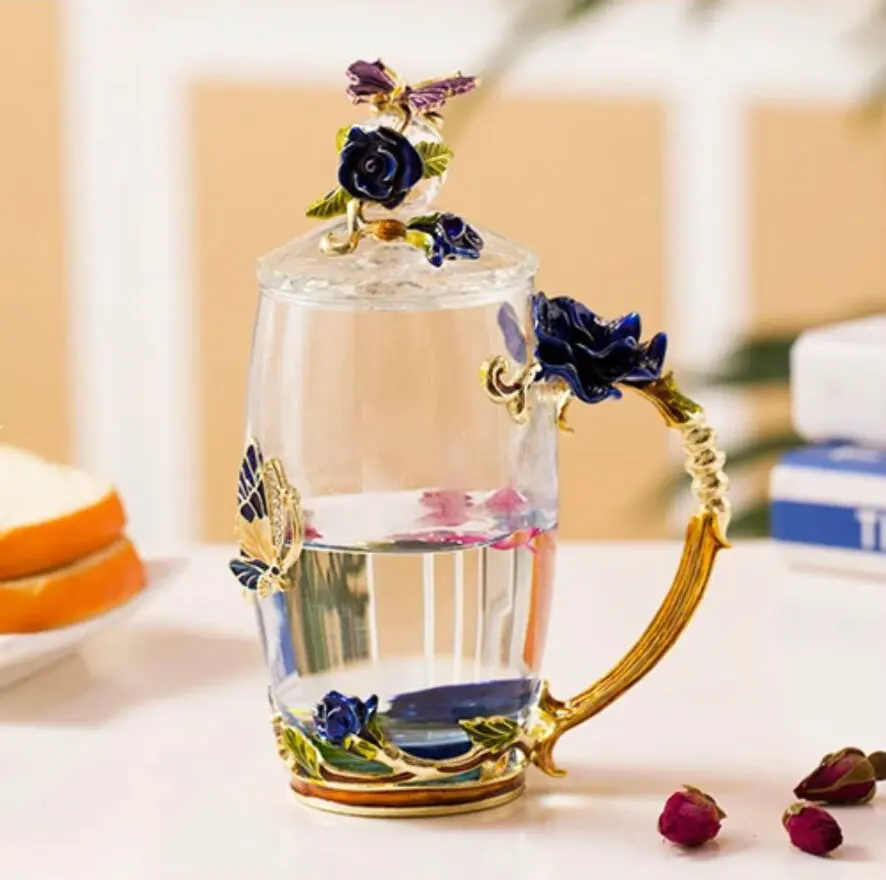 Pаспродажа Стакан для кофе из эмалированного стекла, красная роза, кружки чашки для чая, ручная работа, термостойкие стаканы, чашка для воды, посуда для ... Продажа Стакан для кофе из эмалированного стекла, красная роза, кружки чашки для чая, ручная работа, термостойкие стаканы, чашка для воды, посуда для ...