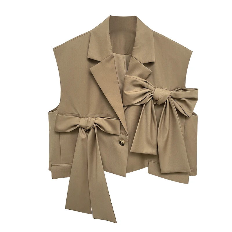 

Жилет GetSpring женский с бантом, Свободная безрукавка, праздничный пиджак, Повседневная модная верхняя одежда, лето 2021