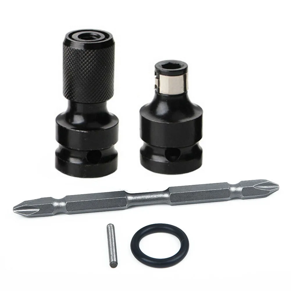 3Pcs/set 1/2 Square Drive To 1/4 Hex Shank Drill Bit Chuck Adapter Converter Kit Rive To 1/4 Hex Shank Drill Bit Chuck Adapter