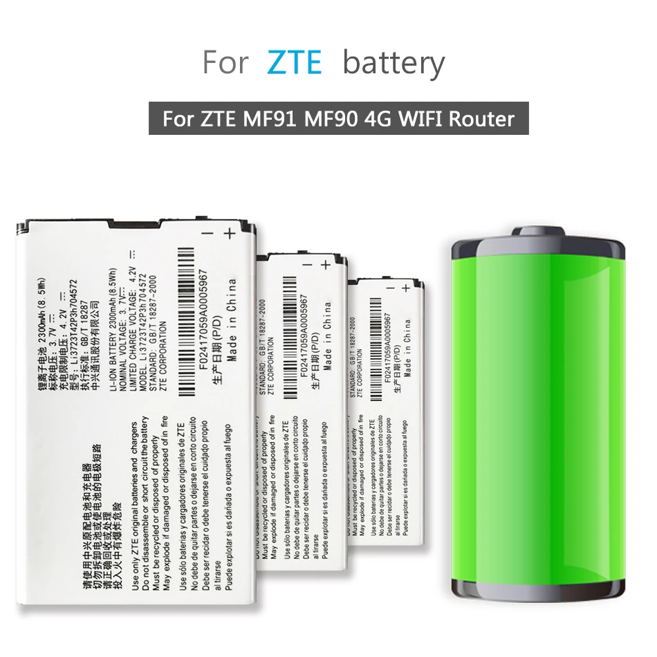 

Li3723T42P3h704572 Battery 2300mAh For ZTE MF91 MF90 4G WIFI Router Li-ion Bateria