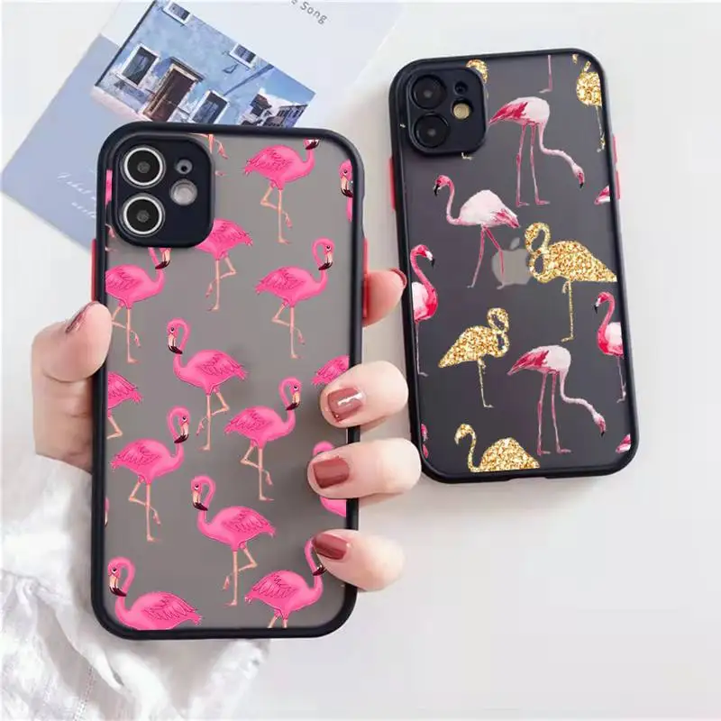 

Flamingo animal picture cute Phone Case matte transparent For iphone 7 8 11 12 13 plus mini x xs xr pro max cover