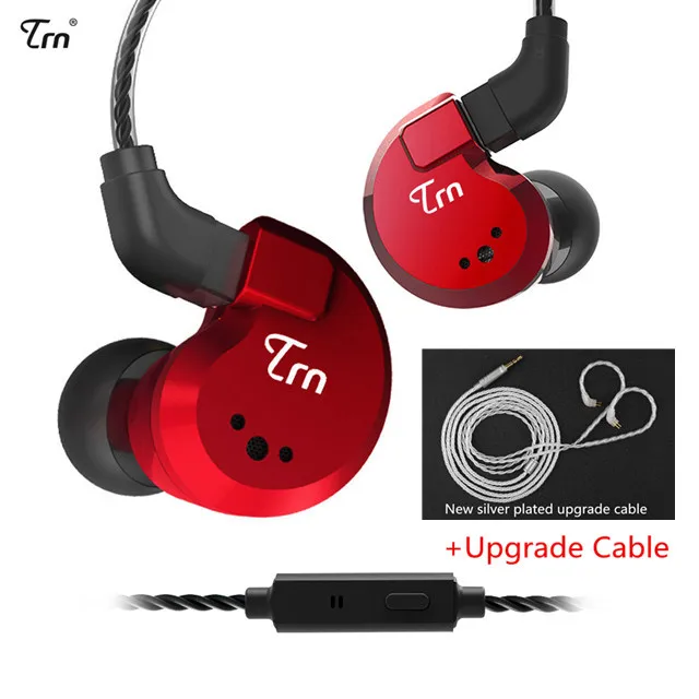 TRN V80 2DD 2BA гибридные наушники-вкладыши Hi-Fi Monito спортивные наушники для бега наушники со съемным кабелем ZST V30 ES4 24h - Цвет: red mic silver