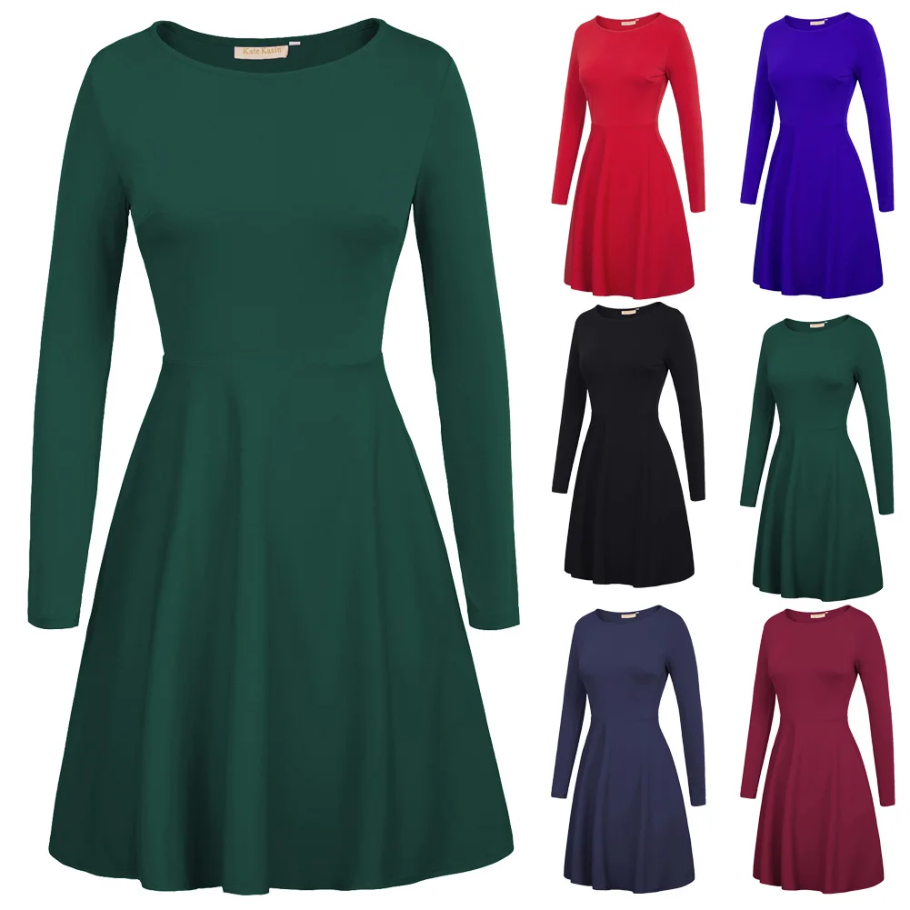 Женское платье с длинным рукавом вечерние платья свободное женское повседневное