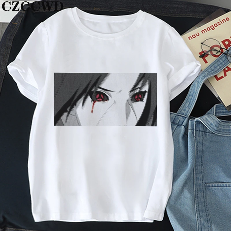 

T-shirt Streetwear Kawaii Fashion Sasuke Summer Harajuku T-shirt Japanese Anime Funny T Shirt Streetwear Tops Tees Female