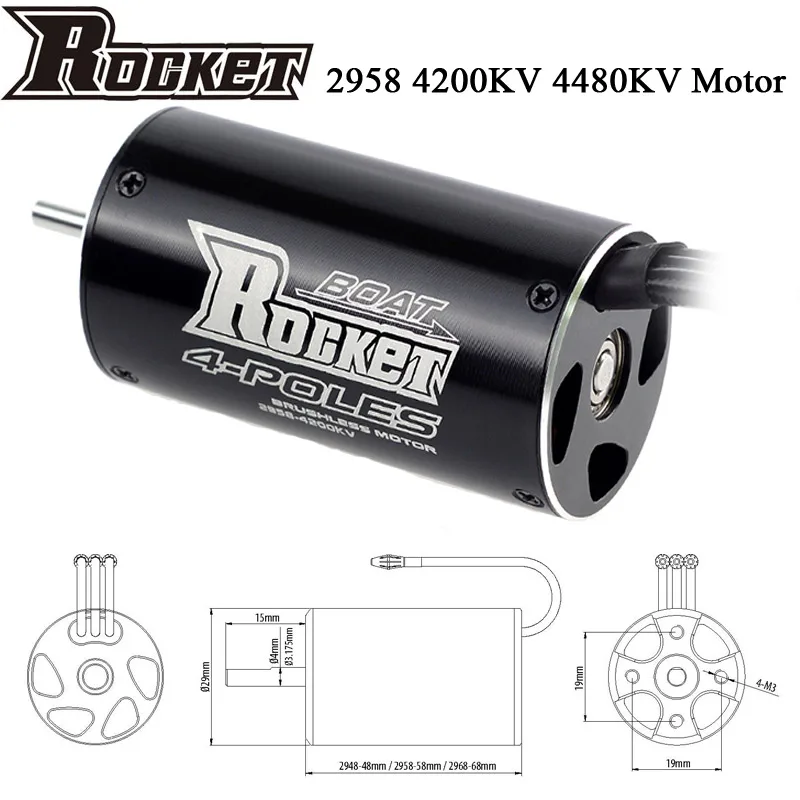 

Surpass Hobby Rocket 2958 4200KV 4480KV мотор forTraxxas Blast Feilun FT011 600-800 мм RC лодка автомобиль