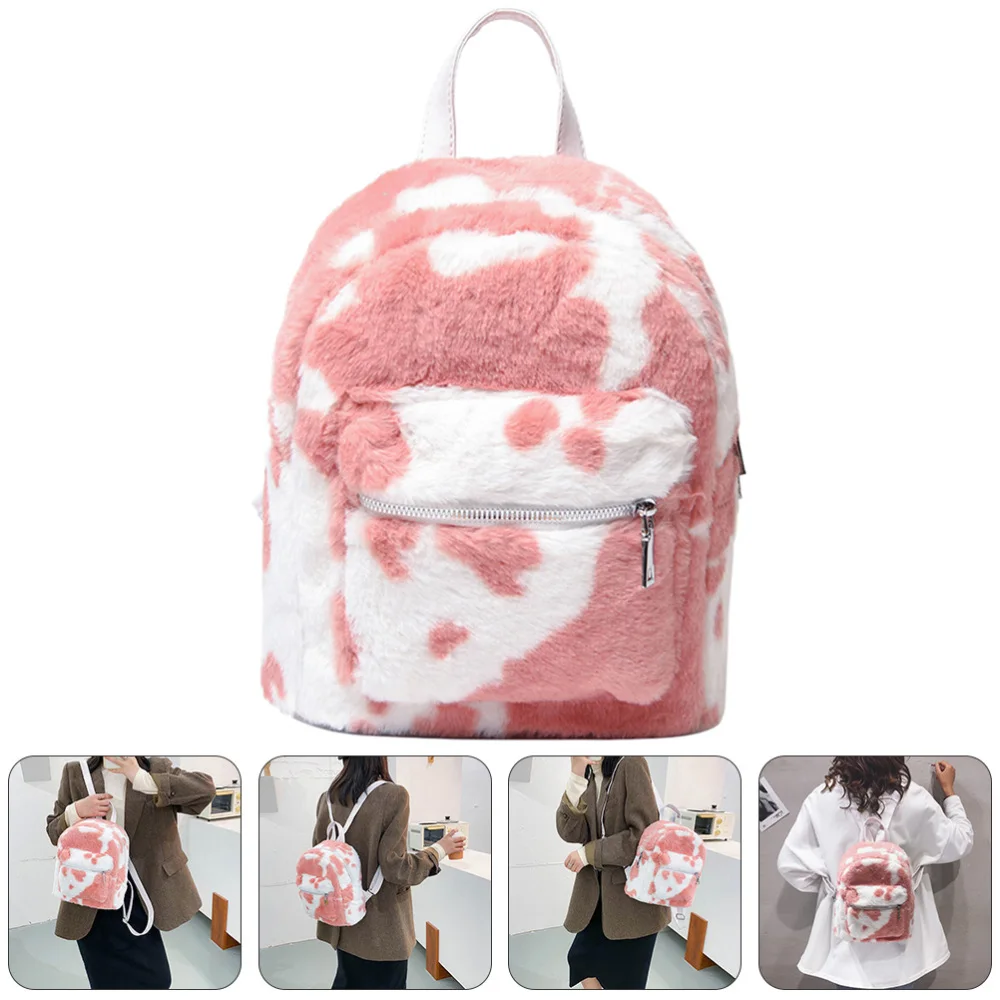 

1pc Plush Mini Backpack Travel Bag Shoulder Storage Backpack for Girls