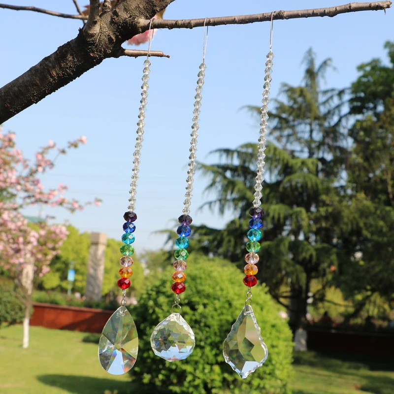 Кристаллические призмы чакры подвеска на окно Ловец Солнца Радужный