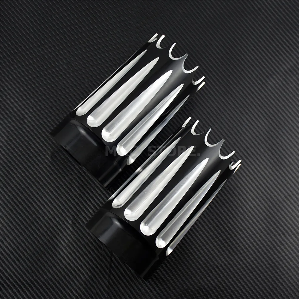 Передняя вилка MACTIONS, слайдер, черный/хромированный для Harley Touring Road King Electra Street Glide FLHT FLHX Trike 84-13 14-25