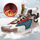 Мужские ботинки, новинка 2021, Зимняя Теплая мужская обувь, водонепроницаемые Нескользящие плюшевые кроссовки, мужская теннисная обувь размера плюс 46