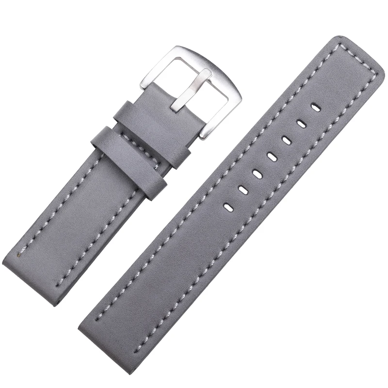 Gray 18 мм, 20 мм, ремешок для часов, винтажный, коровья кожа, ремешок для часов, браслет, разноцветный, серый, ремешок, пряжка, ремешок для часов, аксессуары для ремня - Цвет ремешка: Gray