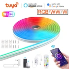 RGB неоновая Светодиодная лента Tuya Wi-Fi диммер мини-переключатель, приложение Smart Life для дистанционного управления, светодиодная лента для подсветки телевизора, неоновая лента, умная лампа