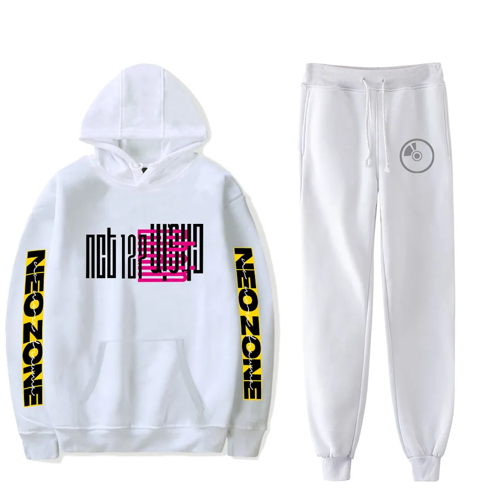 

WAMNI Harajuku NCT 127 Neo Zone новый альбом толстовка с капюшоном брюки комплект из двух предметов хлопок плюс полиэстер Модный комплект TwoPiece