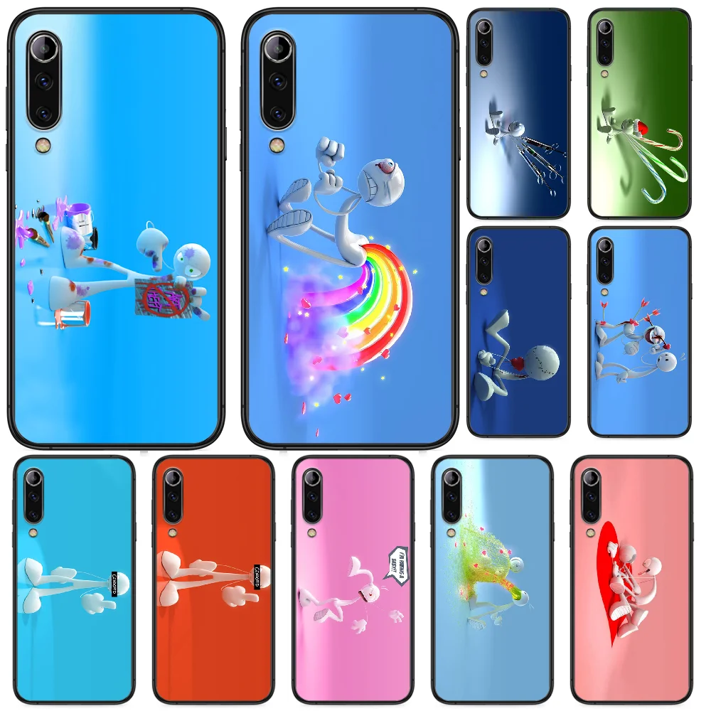 3D мультфильм обои чехол для телефона Xiaomi Mi 6 8 A1 Note3 A2 9 CC9 9T A3 MIX 2 2S 3 Lite SE Pro черный