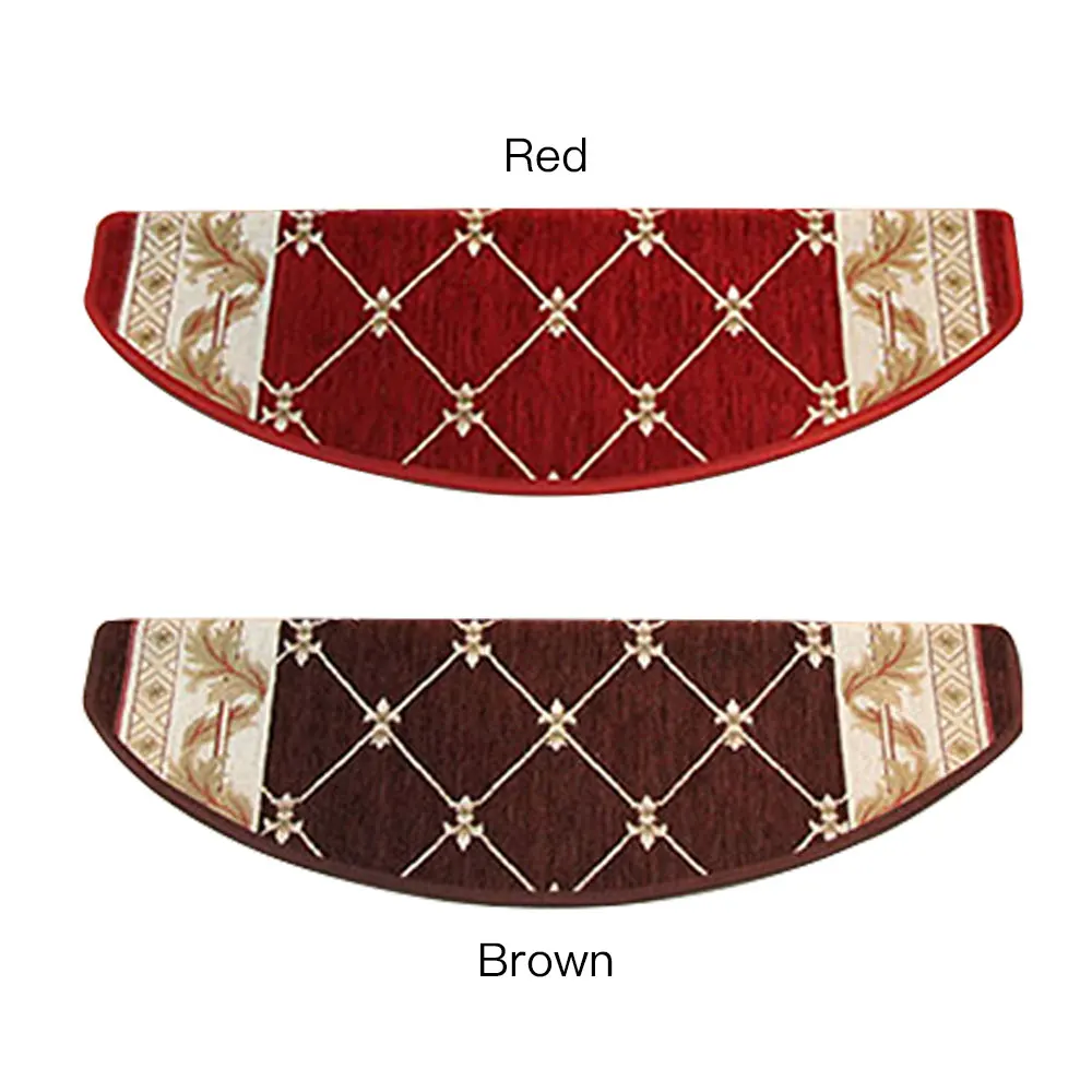 

High-Grade Tape-Free Stair Treads Mats Carpets Non-Slip Grid Bullnose Carpets For Staircase 3 Colors 3 Edgefold Sizes