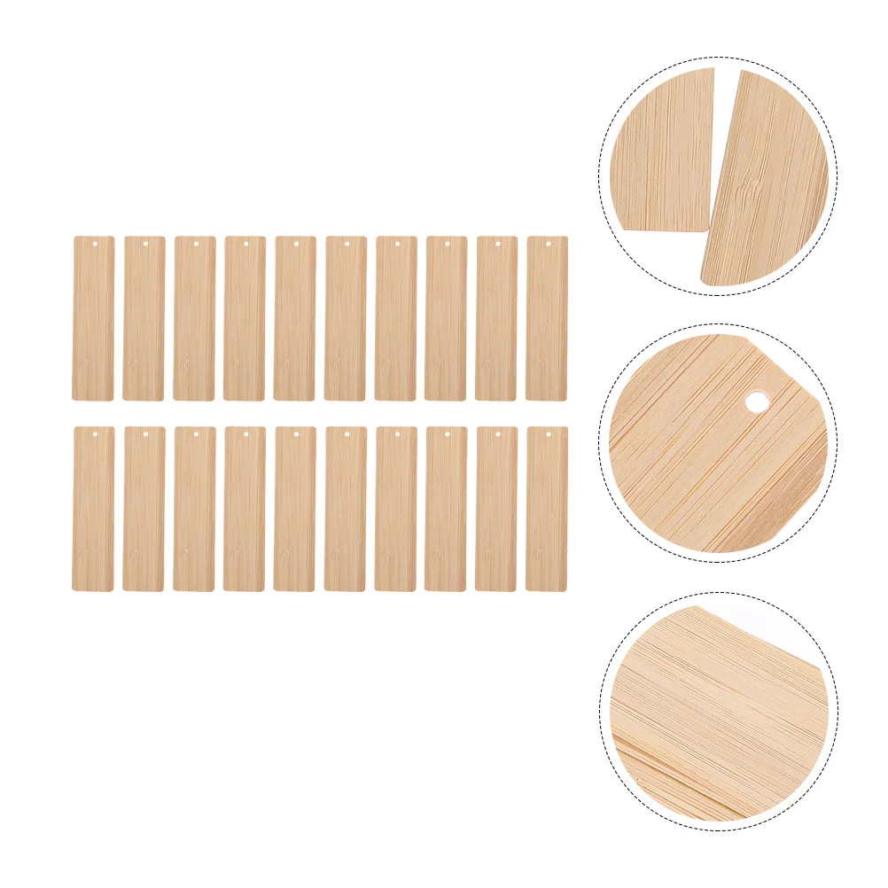 

20pcs Blank Wood Craft Unfinished Bamboo DIY for Reading