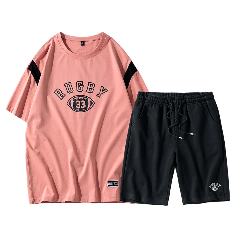 Мужской повседневный спортивный костюм из 2 предметов футболка с коротким