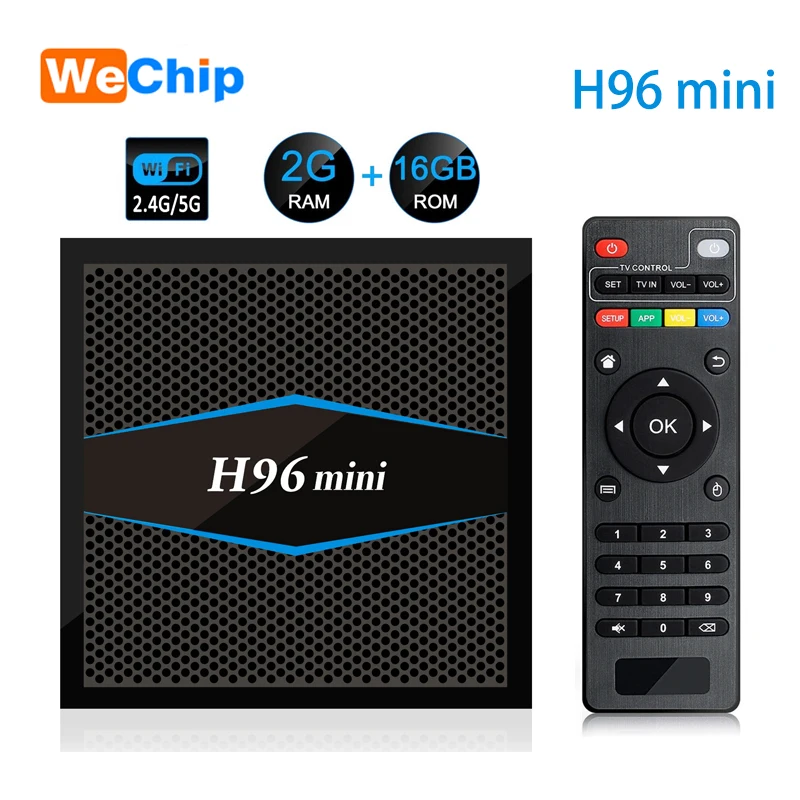 Wechip H96 Мини Android 7 1 Смарт ТВ приставка 2 Гб 16 Amlogic S905W четырехъядерный двойной Wifi