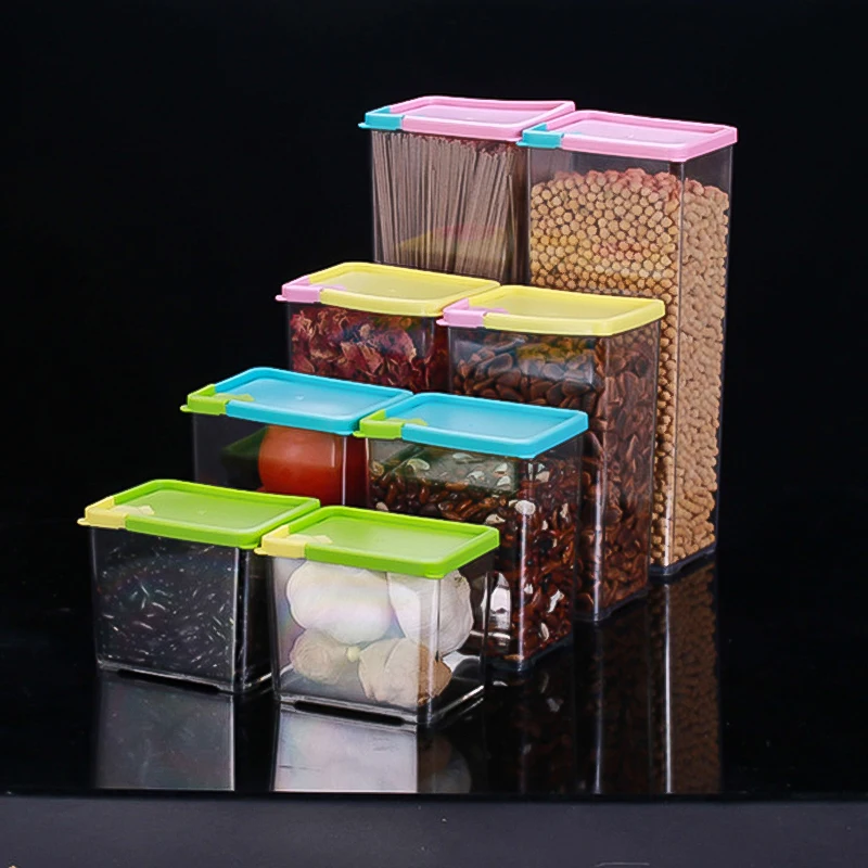 

Can Be Superimposed On The Whole Grain Storage Tank, Kitchen Covered Plastic Sealed Food Container Storage And Fresh-Keeping Box