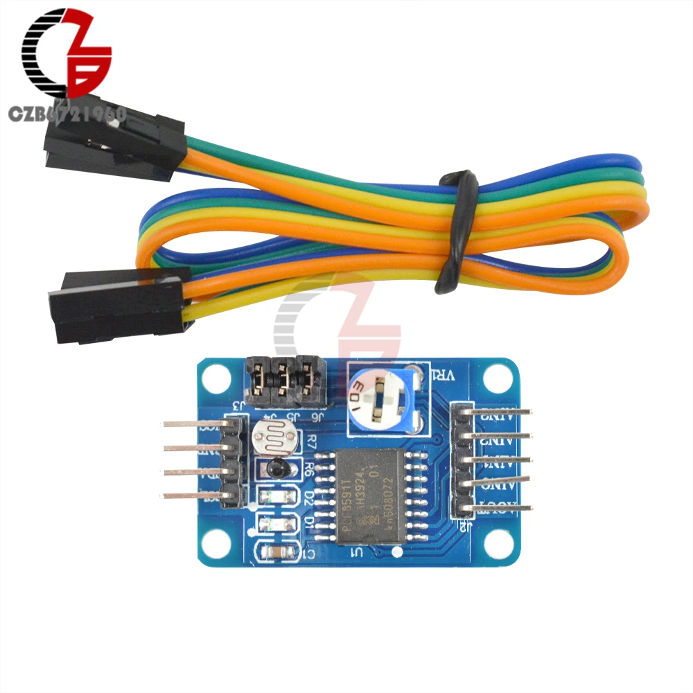 Модуль конвертера I2C PCF8591 AD DA 2 5 V 6V Аналоговый к цифровому аналоговому