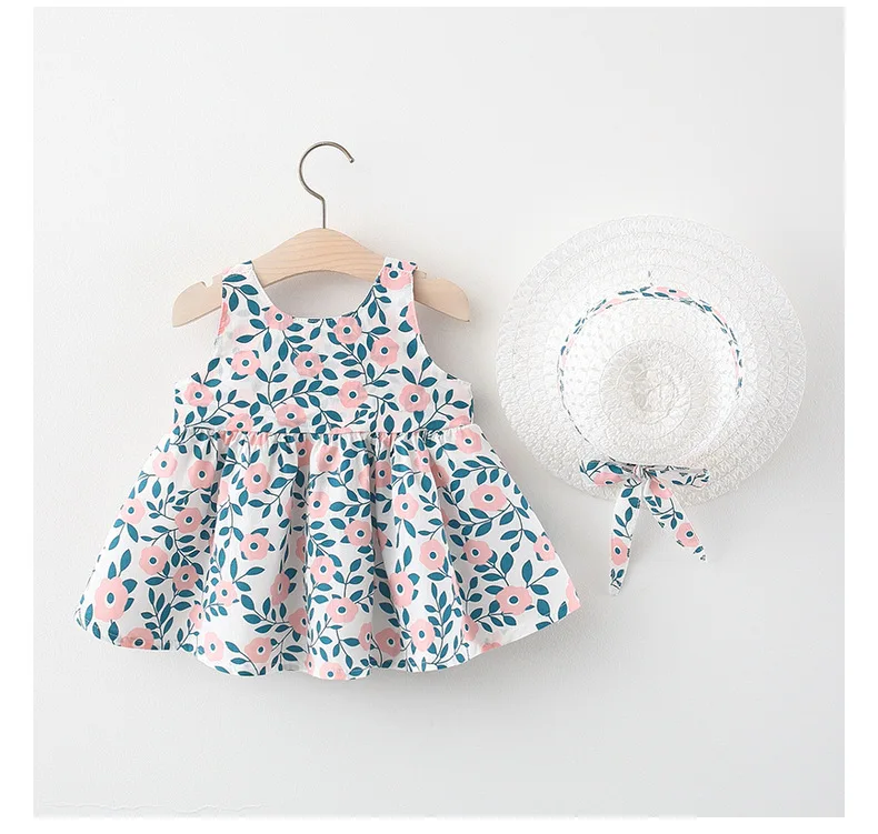 2021 летнее платье для маленьких девочек комплект из 2 предметов с шапочкой и