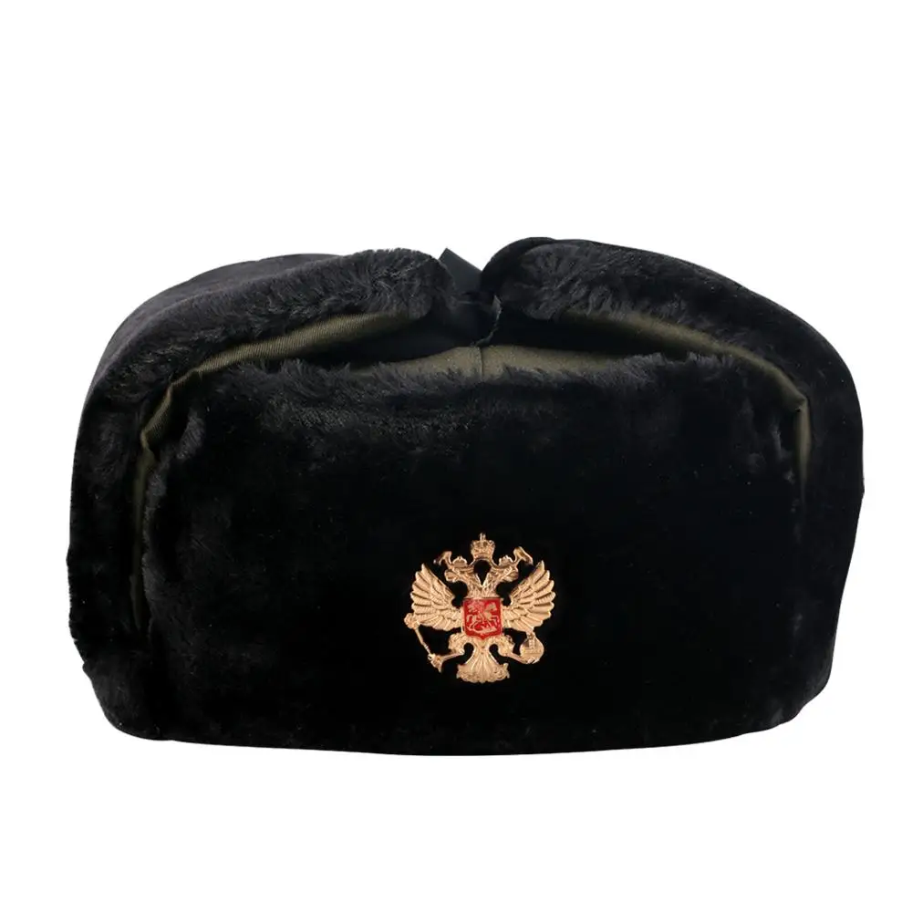 Женская шапка с ушками Double Eagle Советская армейская Военная значок норковая