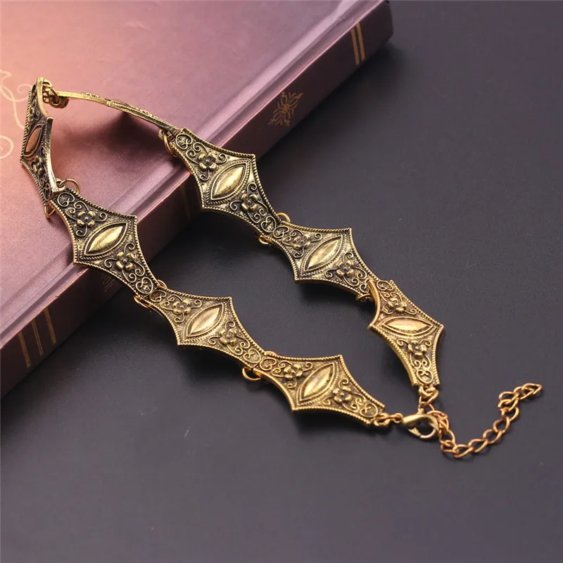 Винтажное резное ожерелье в форме веера ретро этническое короткое