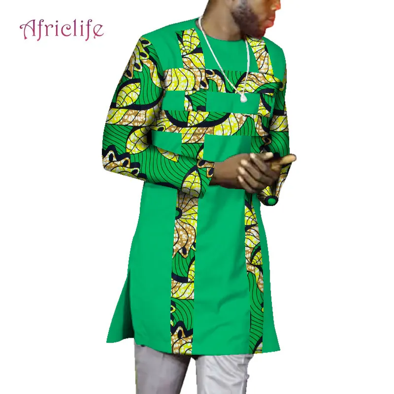 Мужская рубашка мужская с длинным рукавом Дашики новый дизайн Африканский принт