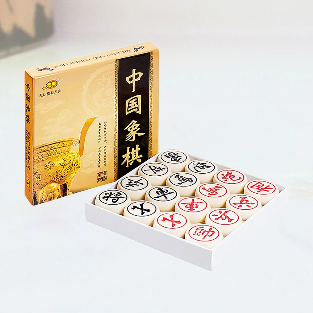 

3D китайские шахматы из смолы, высококачественные китайские шахматы, развивающая игра для раннего обучения, бежевый (30)