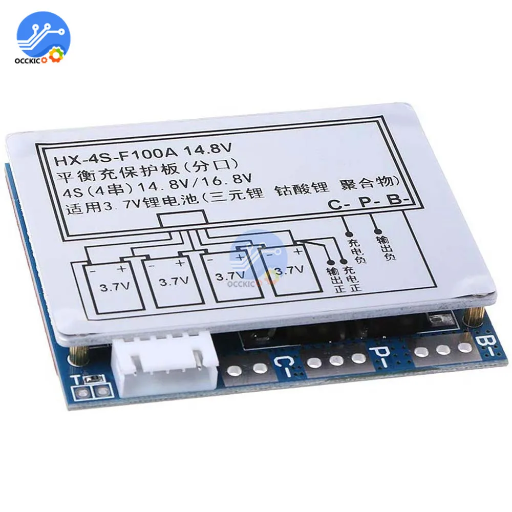 Защитная панель BMS 4S 100 А 12 8 В 14 в профессиональный эквалайзер Lifepo4 для литиевой