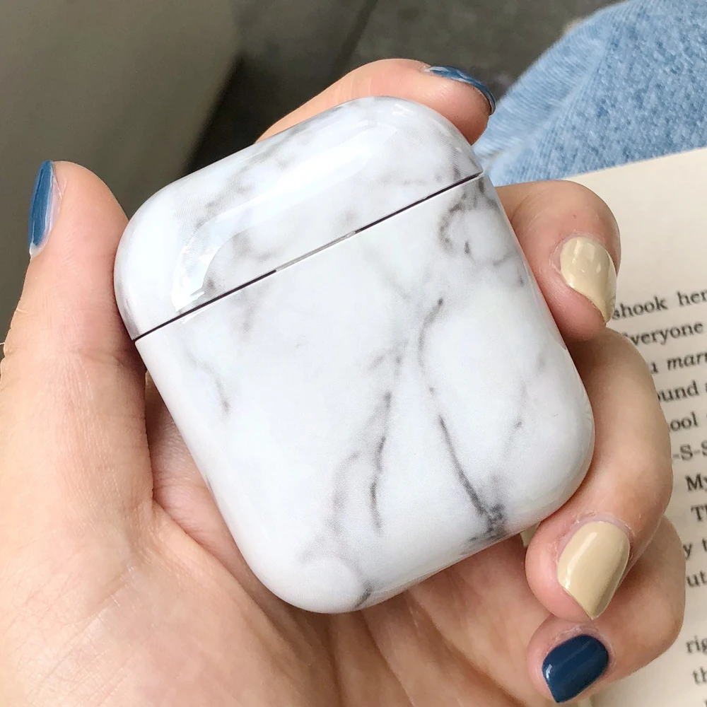 

AZiMiYO For airpods Cover Cases Wireless Earphone with New marble texture pattern glossy hard shell for air pods 1 2 case