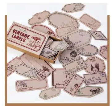 60 шт./упак. Ретро Matchbox Скрапбукинг стикер s Bullet Journal Label милый стикер этикетка канцелярские принадлежности липкая бумага школьные принадлежности - Цвет: zhiwu