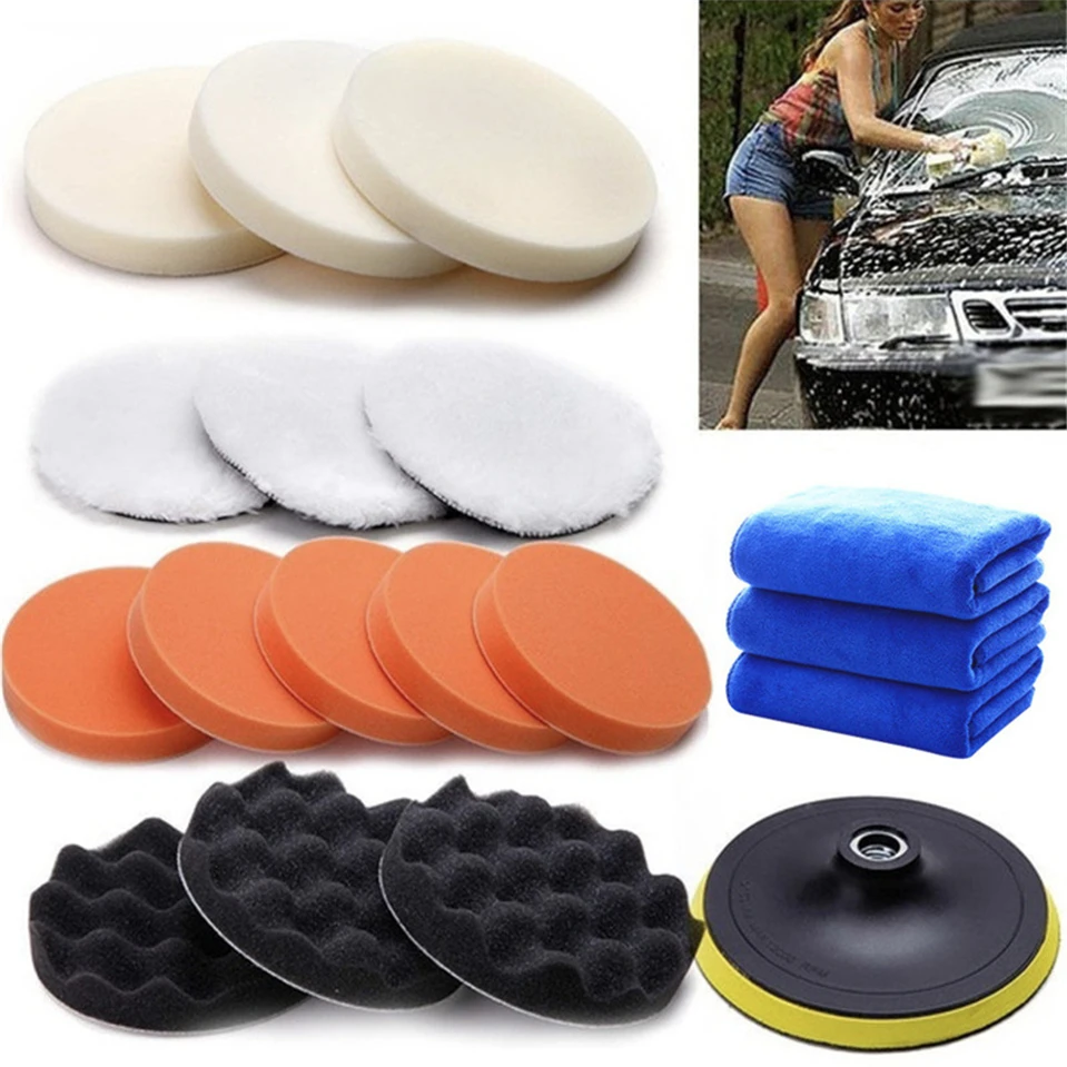 

18 Pieces / Set Of Car Polishing Sponge Pad Wax Polishing Wheel Wool Ball Tool Car Paint Care