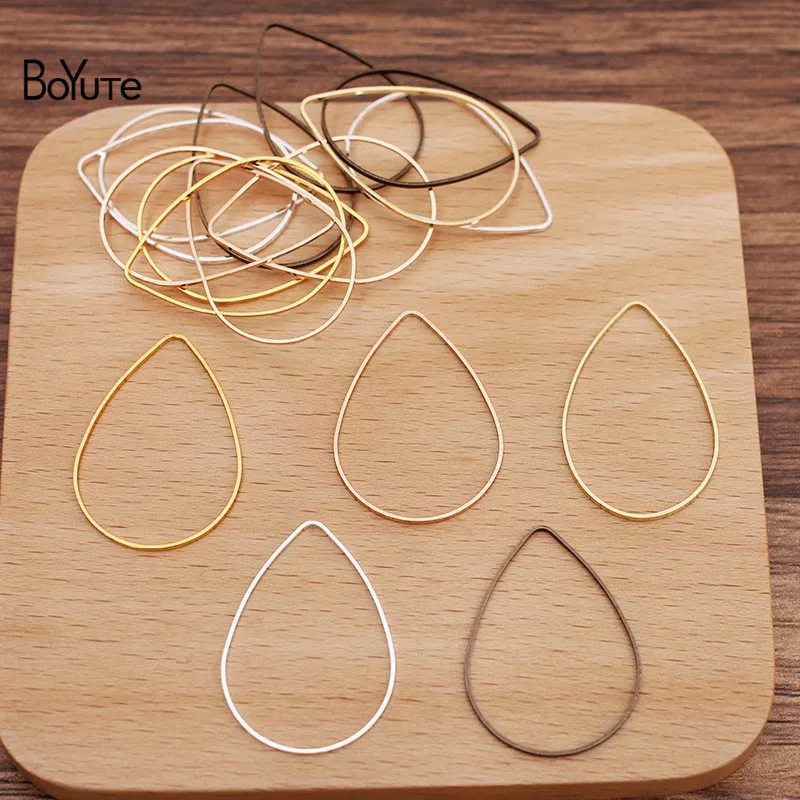 

BoYuTe (100 Pieces/Lot) 14*21MM 22.5*30MM Metal Brass Water Drop-Shaped Jump Ring Materials Handmade Diy Jewelry Accessories
