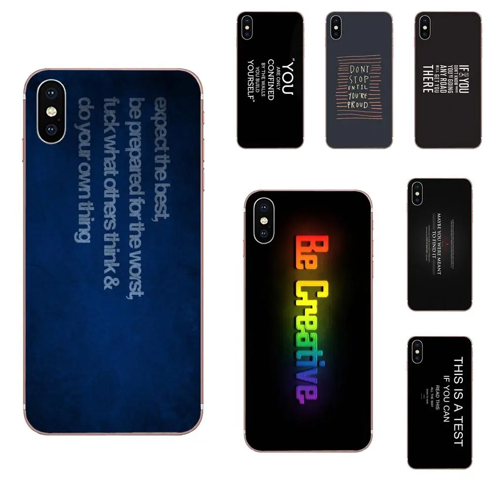 Вдохновляющие цитаты текстовые мягкие Защитные чехлы для Apple iPhone X XS Max XR 4 4S 5 5C 5S SE 6