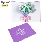10 упаковок 3D гардения букет открыток всплывающие поздравительные открытки на день матери для жены день рождения на все случаи жизни