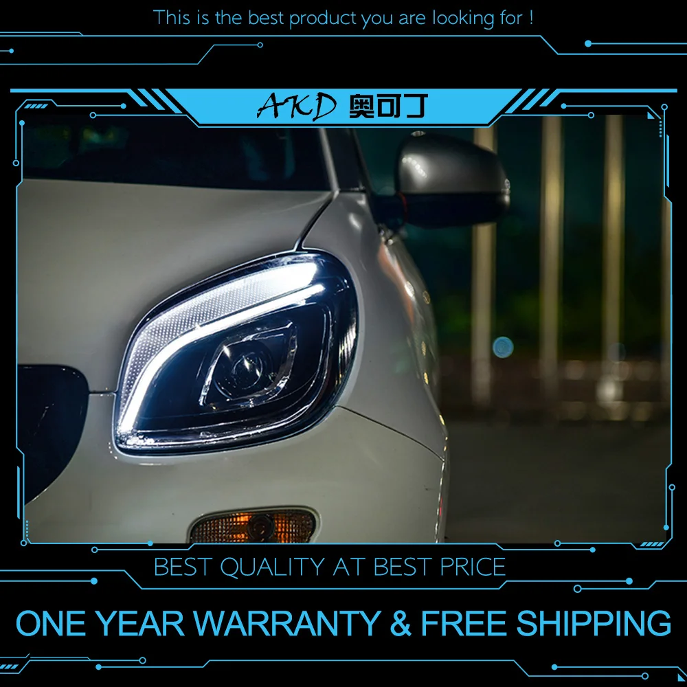 

Car Styling Headlights for Mercedes-Benz Smart LED Headlight 2015-2018 Head Lamp DRL Signal Projector Lens Automotive Accessorie