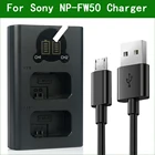 Двойное зарядное устройство USB NP-FW50 NP FW50 для Sony A6300 a6400 A6500 A5000 A5100 A7SII NEX 6 5R 5T 5N 3N C3 C5 F3