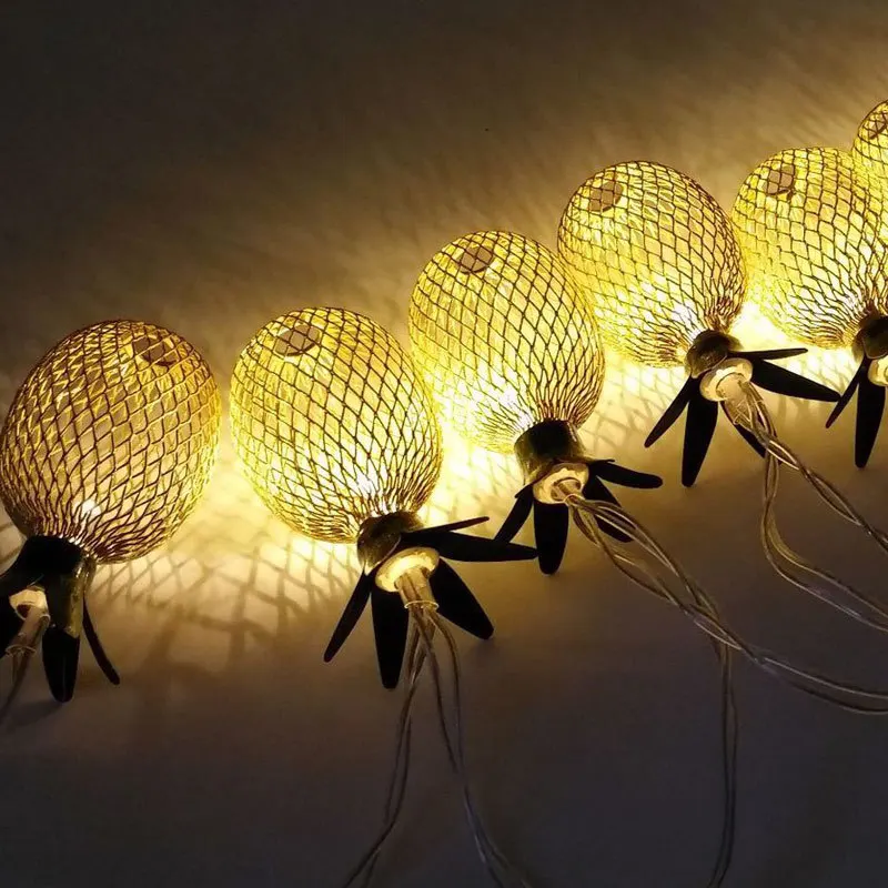LED String Lights Pineapple Shape Room Garden Garland Festival Christmas Wedding Party Decoration Fairy Battery Powered | Лампы и