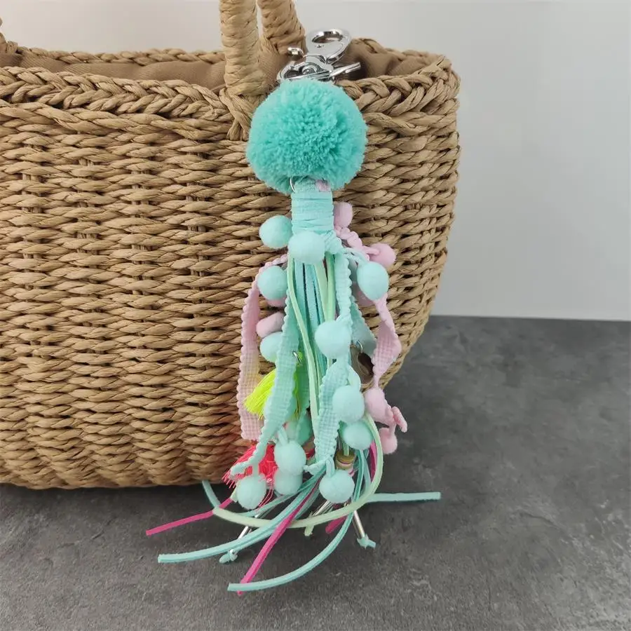 Ювелирные изделия брелок с бахромой в стиле бохо красочный помпон подвеска