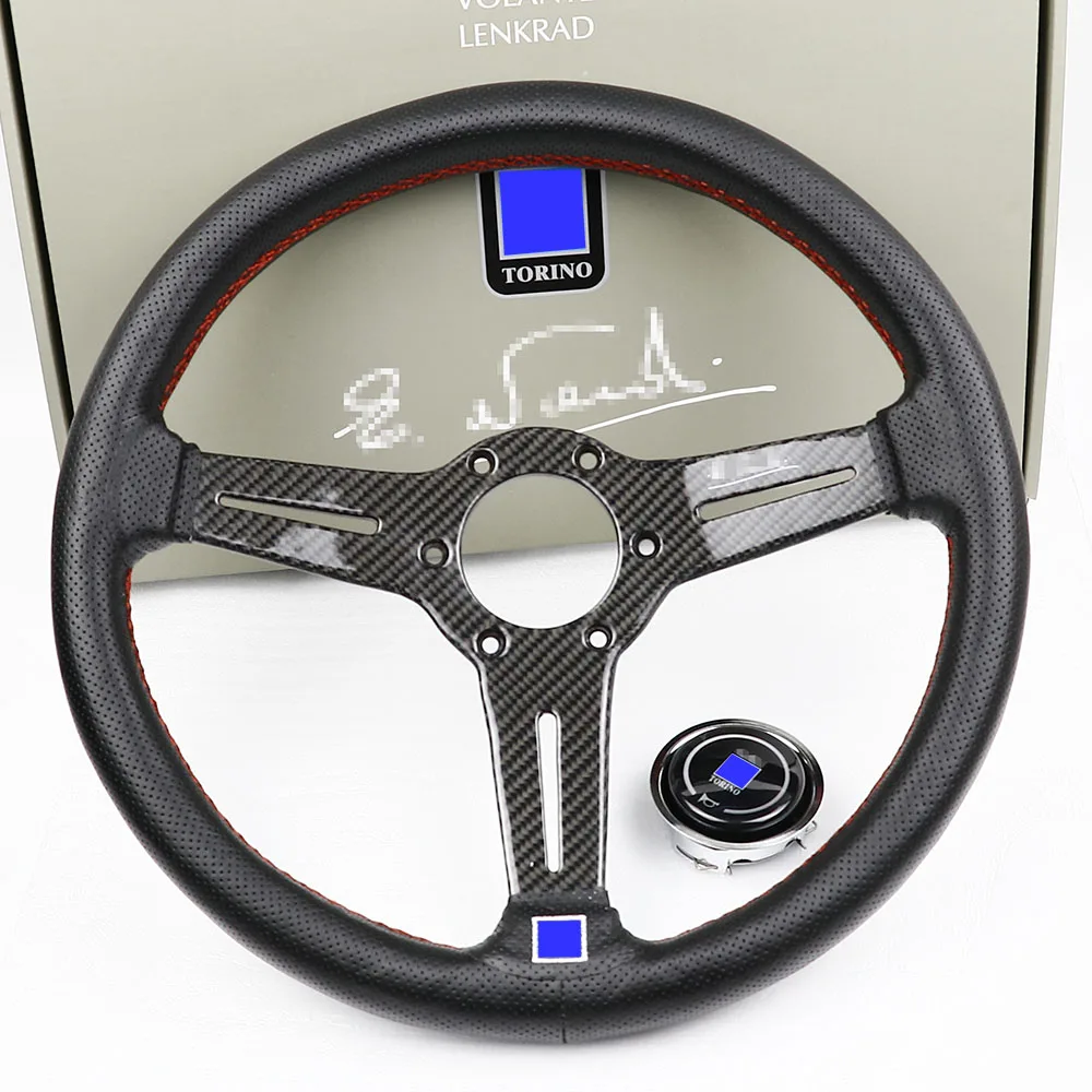 Алюминиевый 14 дюймовый руль из натуральной кожи спортивные рулевые колеса для