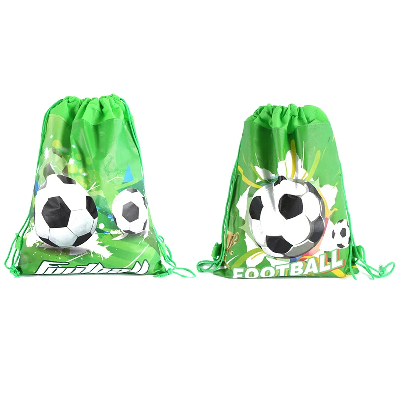 Мода зеленый 5 шт Футбол Drawstring сумки дети мальчик сувениры нетканые ткани рюкзак