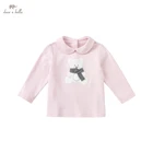 DB20546, осенняя Милая футболка с изображением Дейва Беллы для маленьких девочек, детские топы, модные детские футболки для девочек