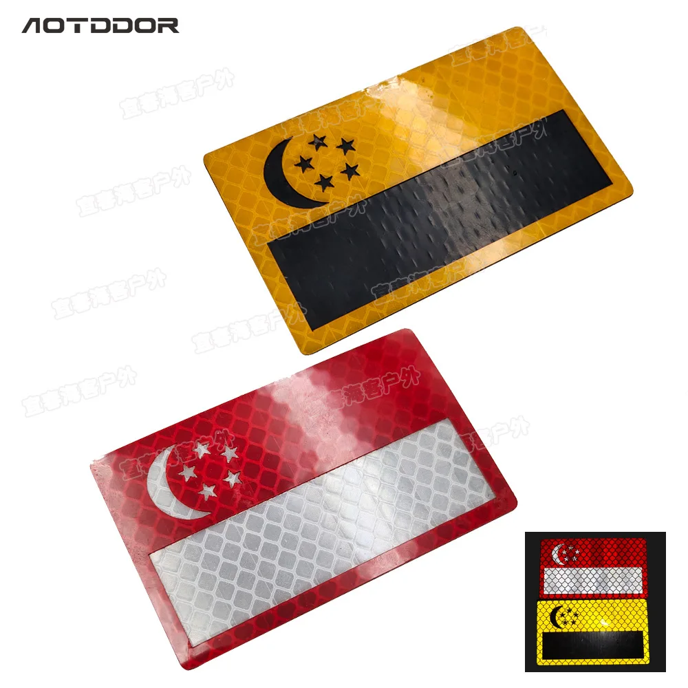 ПВХ сингапурский флаг ИК-патч полосы наклейки армейская лампа светящиеся в
